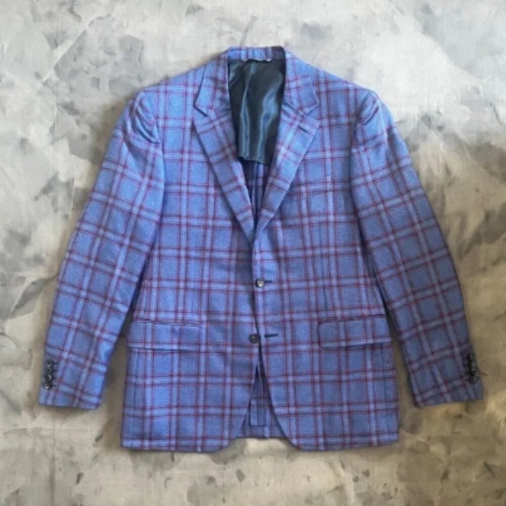 Canali Exclusive Silk/Cashmere Plaid Blazer